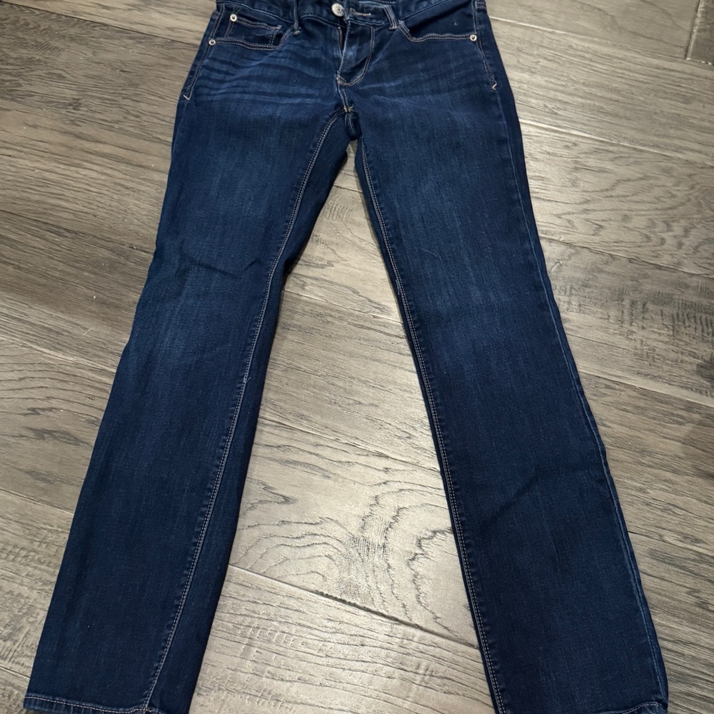 Express Women's Straight Leg Jeans in Dark Indigo